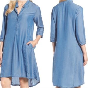 Nic and Zoe Chambray Dress High Low Tunic Dress
